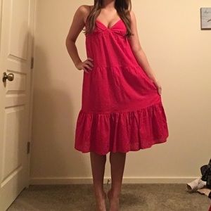 BEAUTIFUL red midi cotton dress size small!